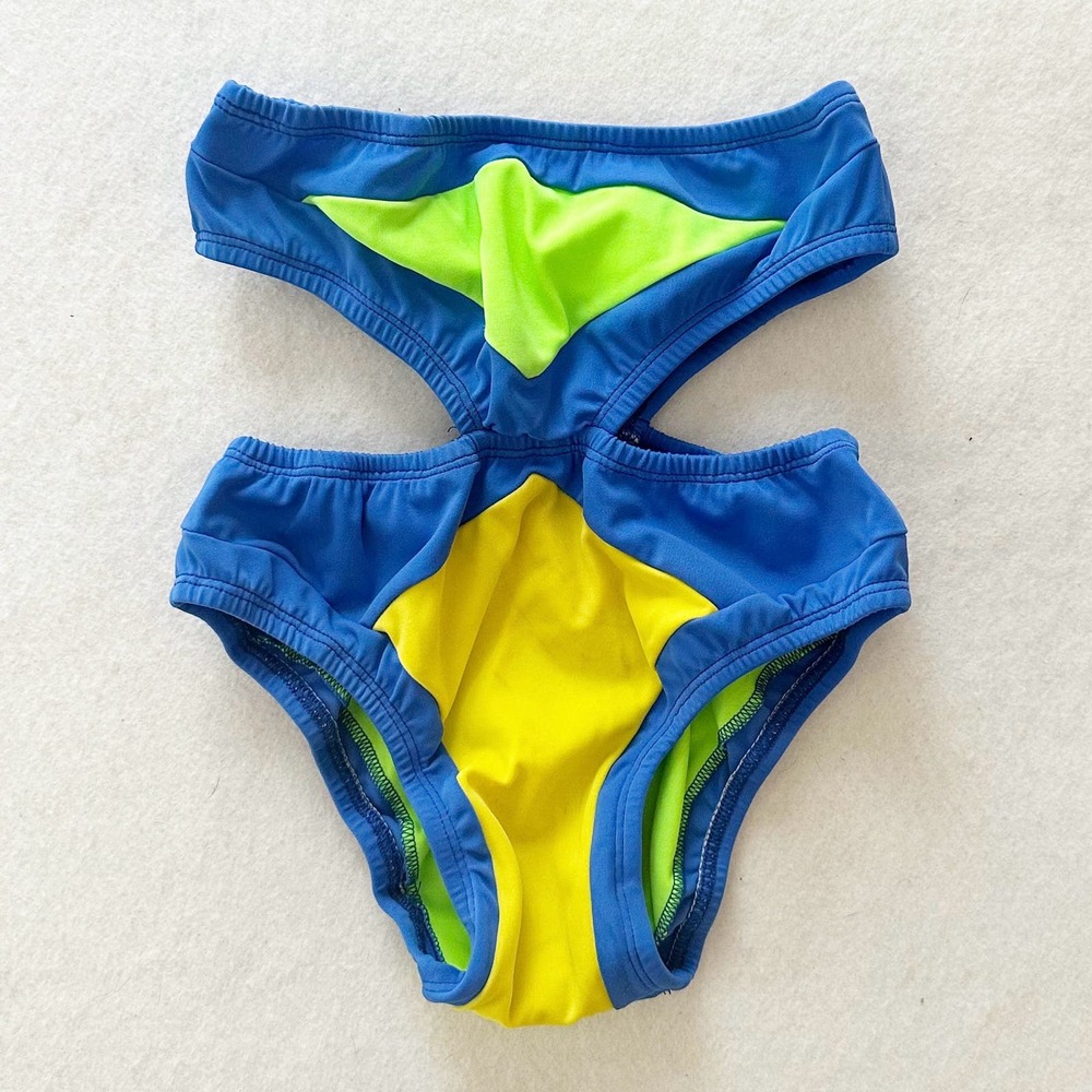 Vintage Ripple Funky Cutout Swimsuit: 2T?